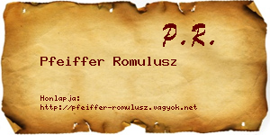 Pfeiffer Romulusz névjegykártya